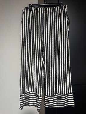 HEIMISH USA Black and White Striped Knit Pants